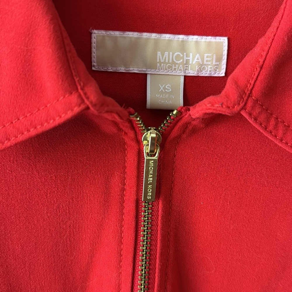 Michael Kors belted, zip up dress. Can be worn long or short sleeved. EUC XSmall - Picture 3 of 5